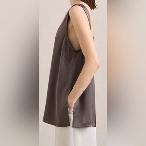 A.EMERY Sloane Scoop Neck Tank Graphite Silk Sz 6 NWT